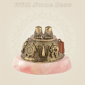 Tirupati Balaji Charan Paduka Brass Idol 1.25" – Sacred Vastu Blessing Artifact - Luxeartisanship