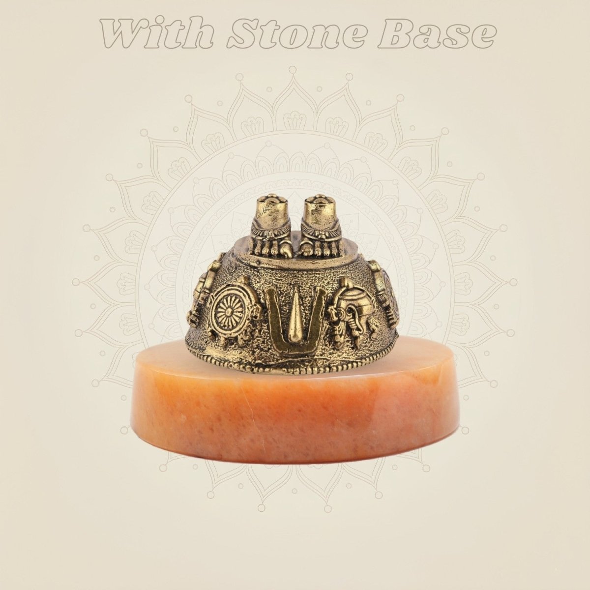 Tirupati Balaji Charan Paduka Brass Idol 1.25" – Sacred Vastu Blessing Artifact - Luxeartisanship