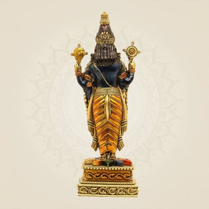 Tirupati Balaji Idol 7.75" – Superfine Pure Brass Murti for Goodness and Wealth - Luxeartisanship
