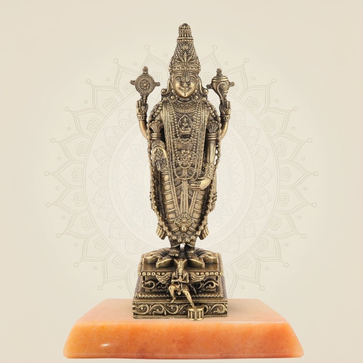 Tirupati Balaji Idol 7.75" – Superfine Pure Brass Murti for Goodness and Wealth - Luxeartisanship