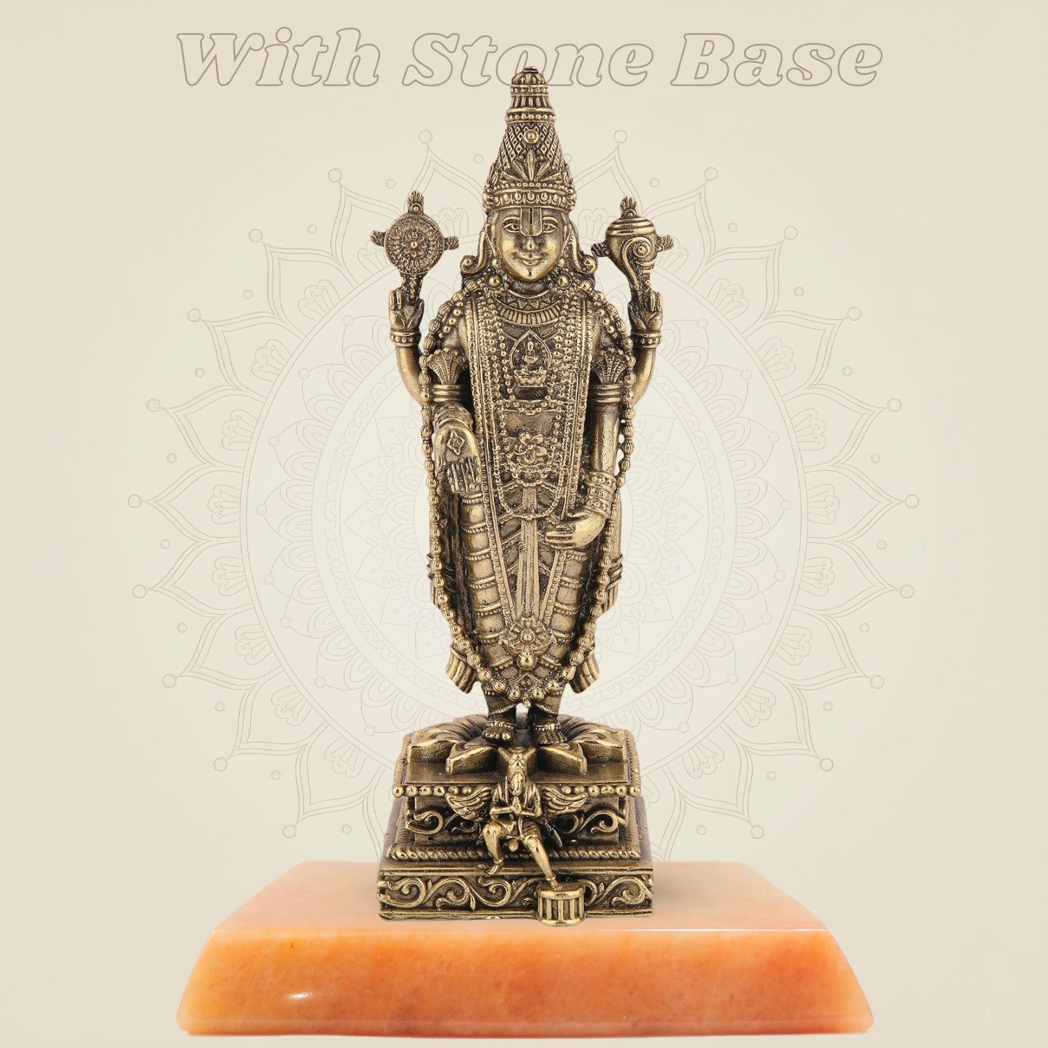 Tirupati Balaji Idol 7.75" – Superfine Pure Brass Murti for Goodness and Wealth - Luxeartisanship