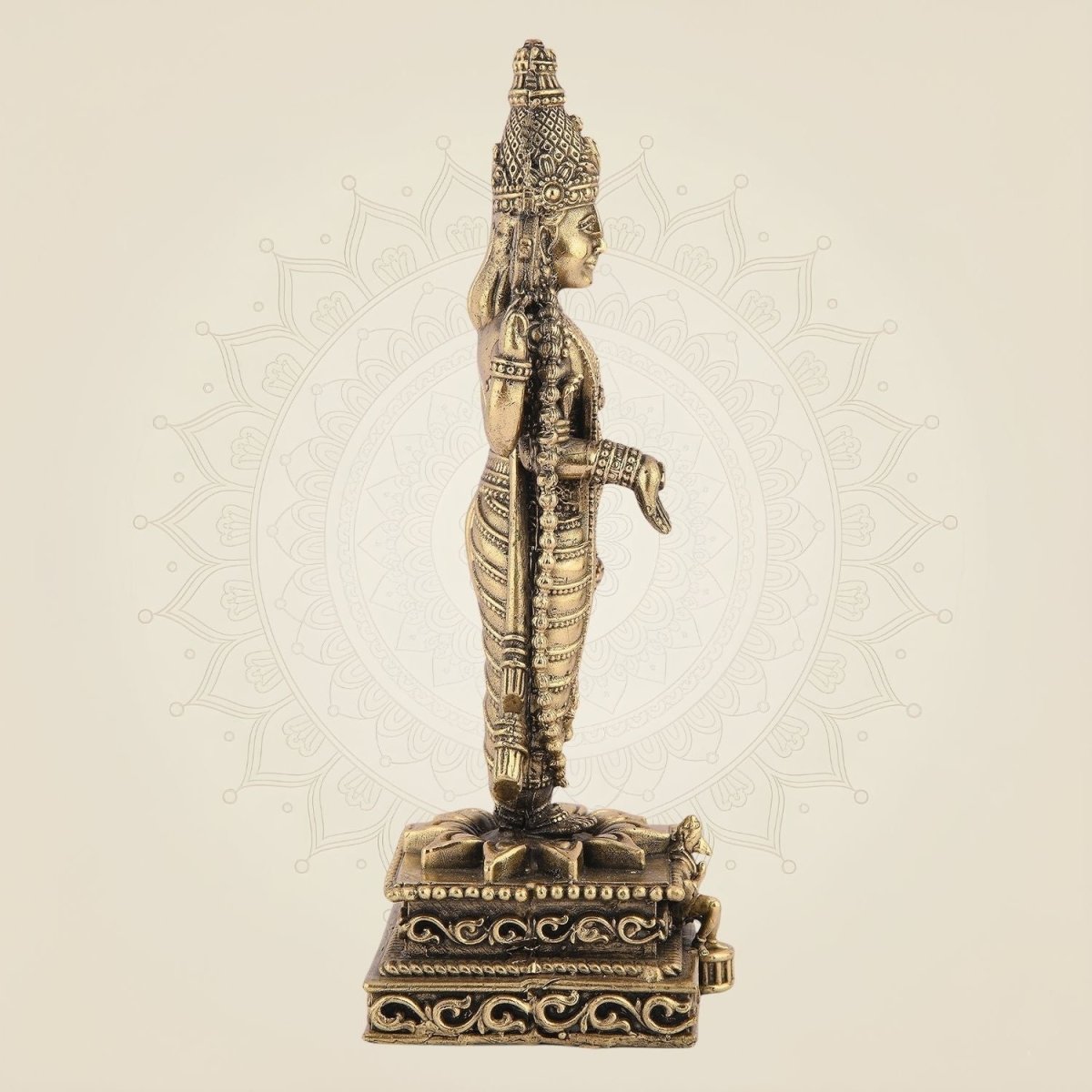 Tirupati Balaji Idol 7.75" – Superfine Pure Brass Murti for Goodness and Wealth - Luxeartisanship