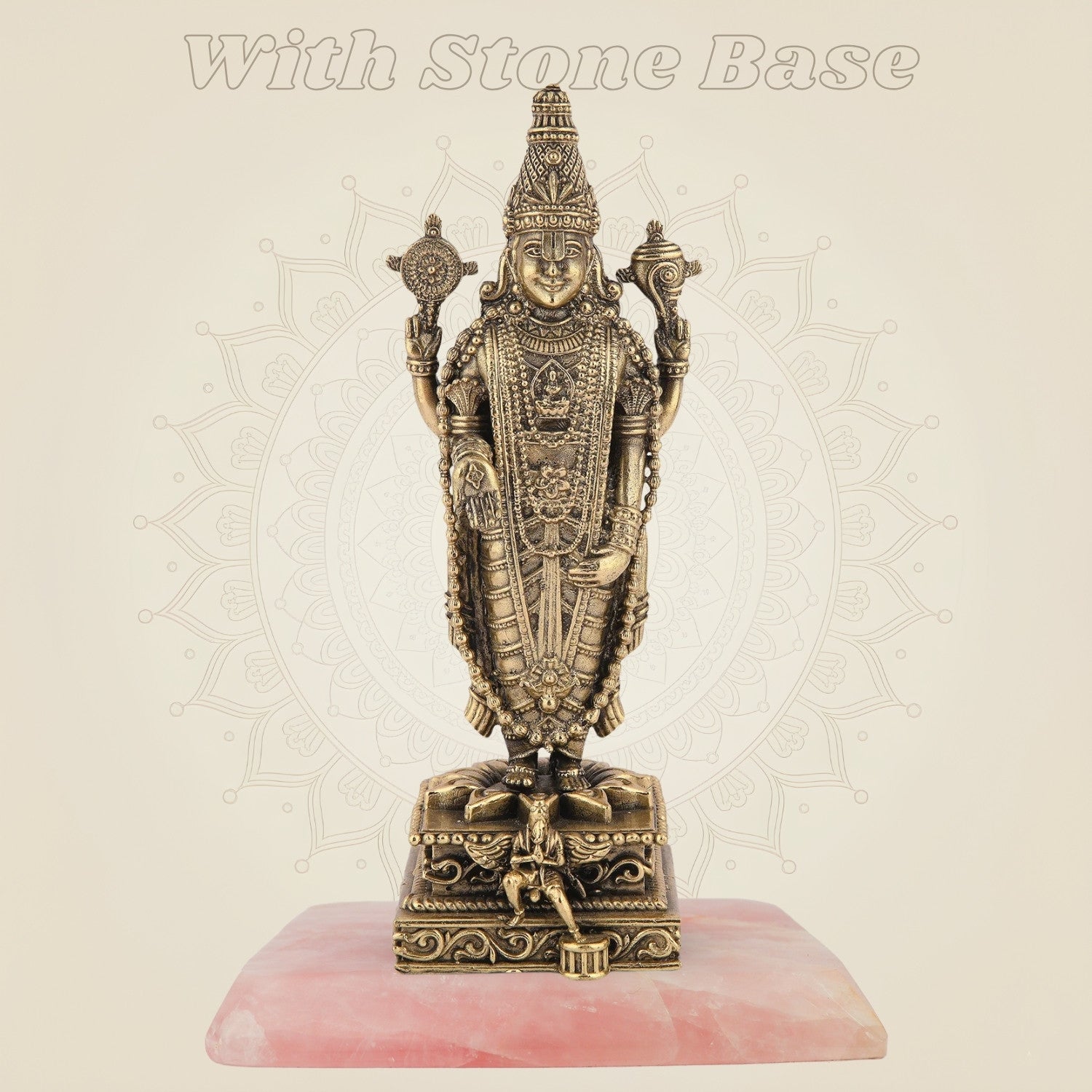 Tirupati Balaji Idol 7.75" – Superfine Pure Brass Murti for Goodness and Wealth - Luxeartisanship