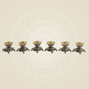 Tortoise Brass Diya Set