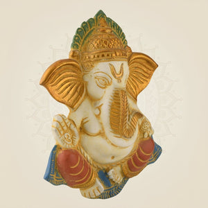 Wall Hanging Ganesha Idol 10″ – Pure Brass Statue with Mud Finish Handcrafted - Luxeartisanship