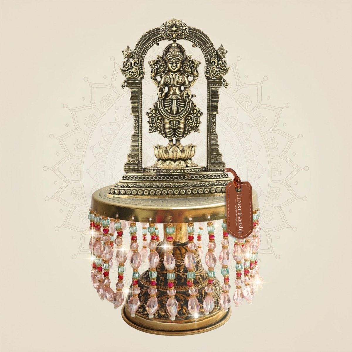 Welcome Goddess Lakshmi with Brass Idol 8.5 - Luxeartisanship