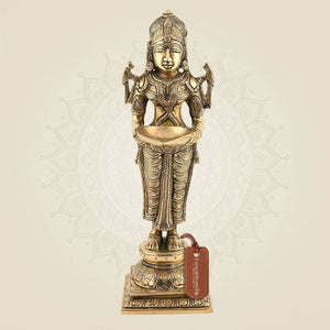 Welcome Lady Brass Diya 12"