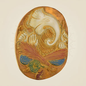 White Finish Brass Ganesha Wall Hanging 9" – Decorative Showpiece - Luxeartisanship