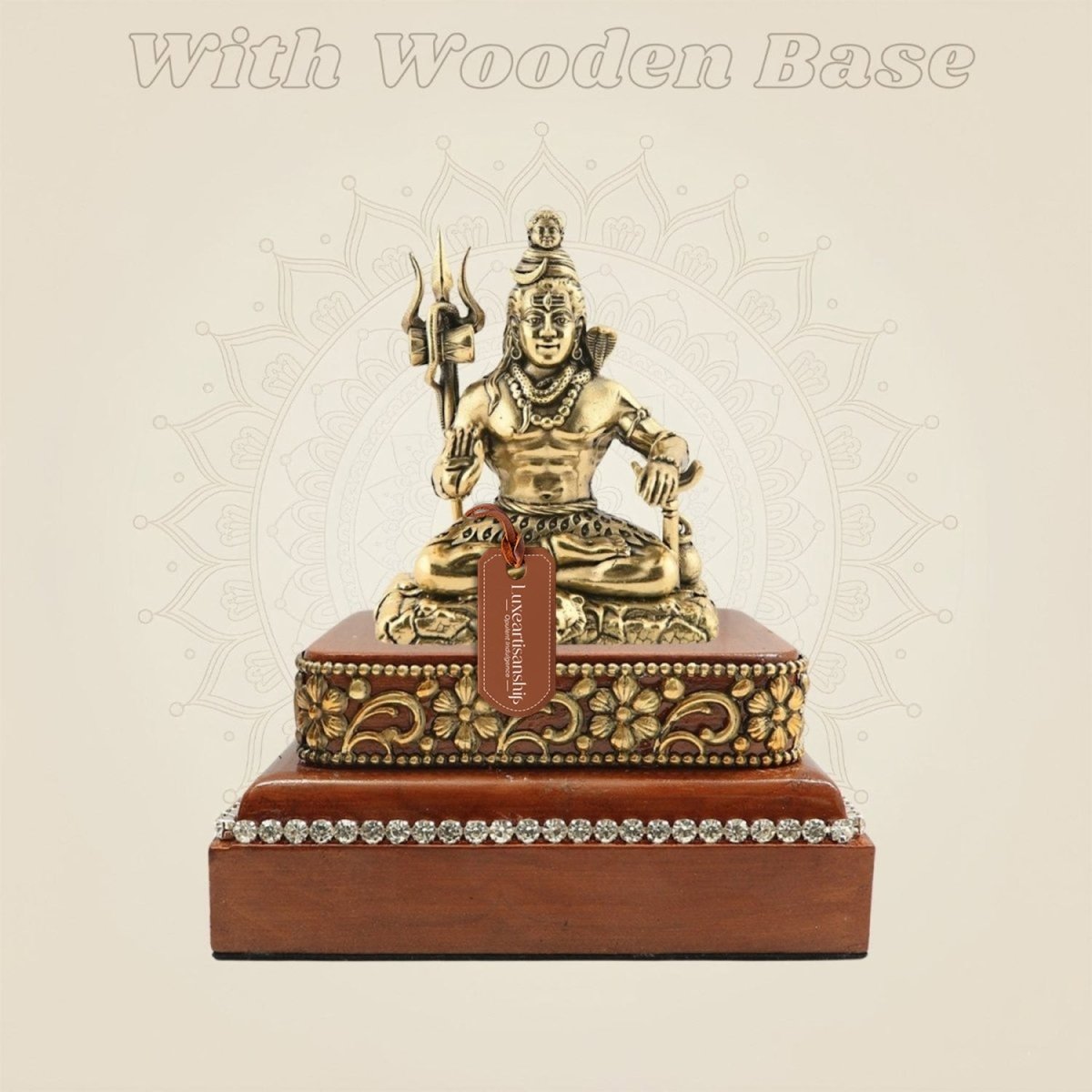 Seated Brass Lord Shiva Idol for Meditation and Home Temple